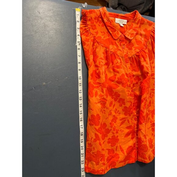 Charter Club Luxury Linen Blend  Blouse‎ SZ PL  Orange Beach Resort Lagenlook - Picture 2 of 8